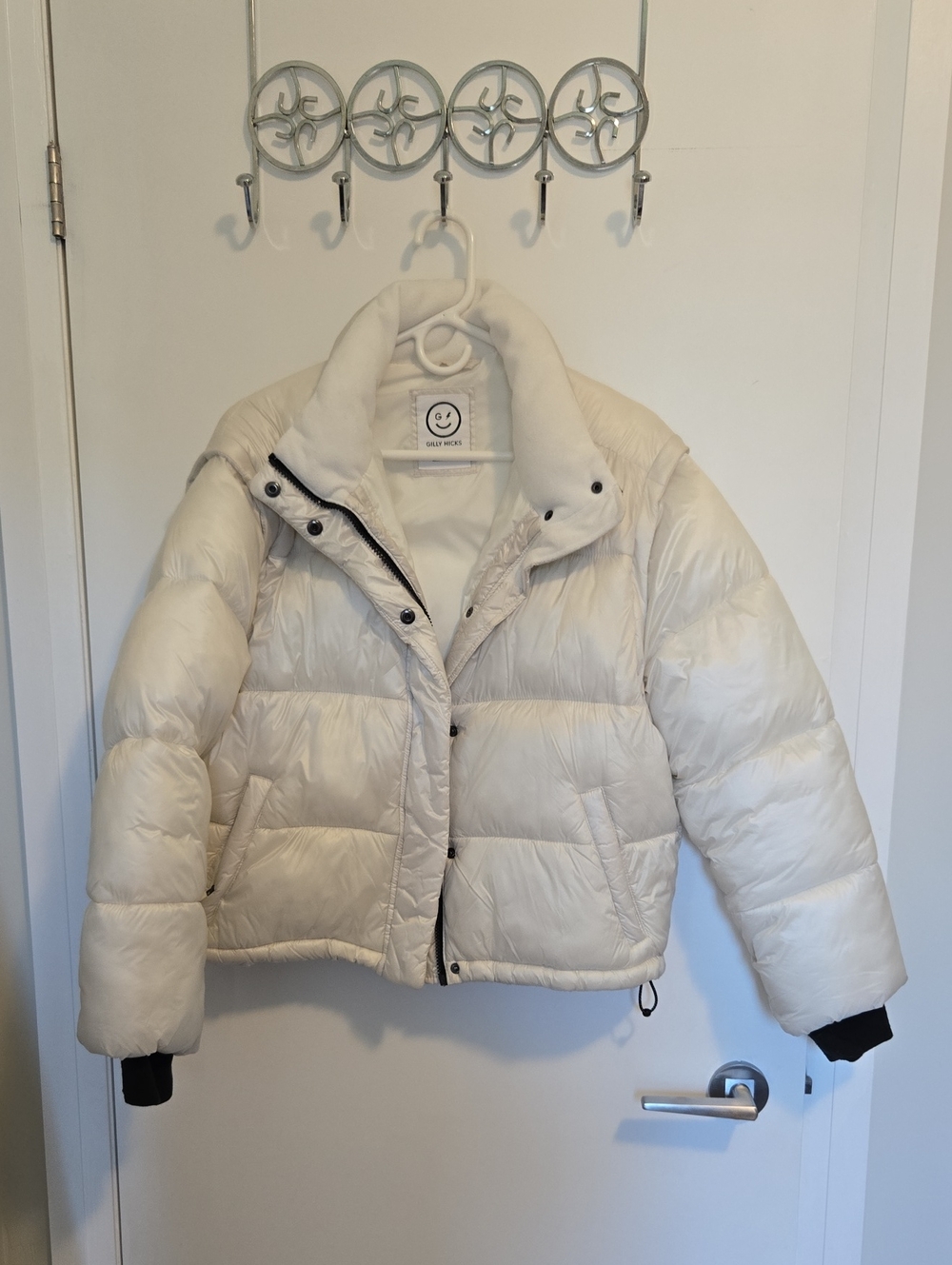 Gilly Hicks Cream Short Puffer Jacket for Kids